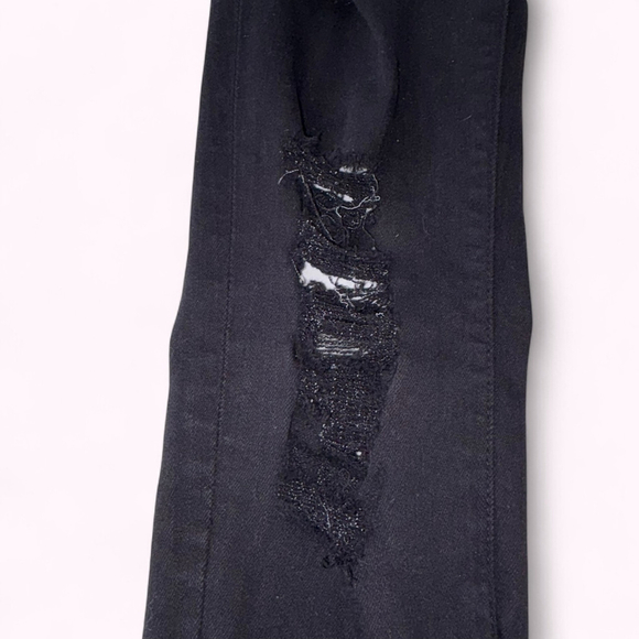 FRAME Denim Le Skinny De Jeanne Black Distressed Jeans 25 - Picture 9 of 9
